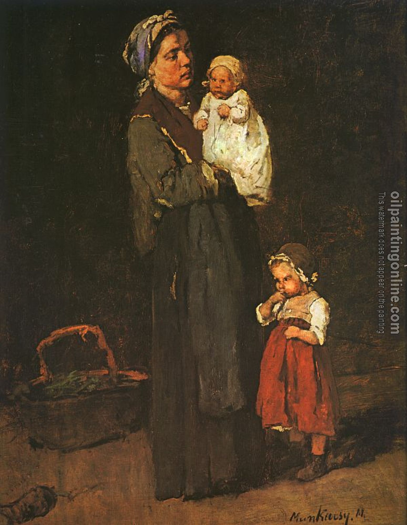 Munkacsy, Mihaly - Mother and Child  study for  The Pawnbrokers Shop